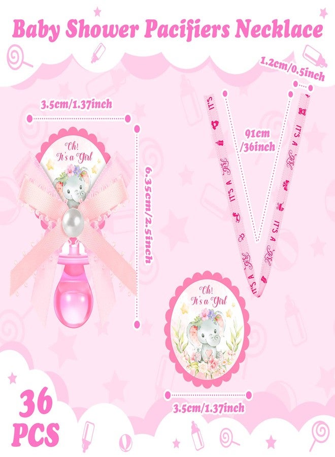 Remuuly 36 Pcs Baby Shower Pacifiers Necklace Bulk Acrylic Pacifiers Charm for Gender Reveal Party Favors Table Scatter Decorations(Girl,Pink) - Image 2